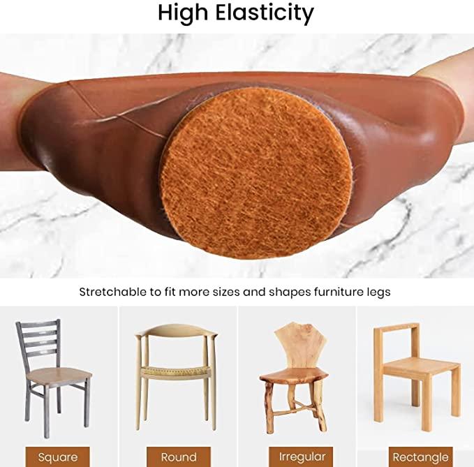 Silicone Chair Leg Protectors with Felt (6PCS) for Hardwood Floors β Furniture Leg Covers to Protect Floors from Scratches & Noise