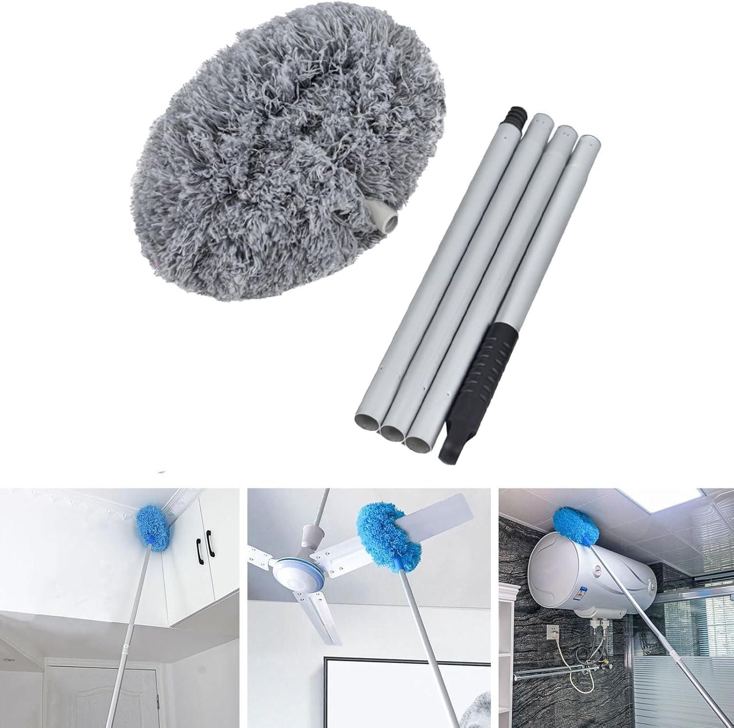 Washable Ceiling Fan Cleaner Duster - Extendable, Easy to Use for Dusting Fans