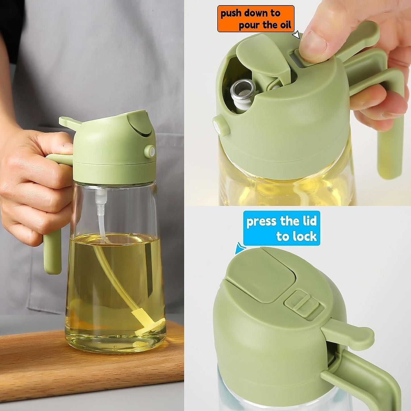 Portable Oil Sprayer & Dispenser – Dual Mode for Effortless Cooking