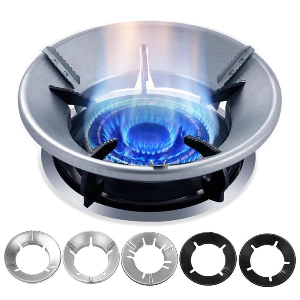 Gas Stove Cover Disk & Windshield Bracket - Energy Saving Fire Reflection & Windproof Stand (Pack of 2)