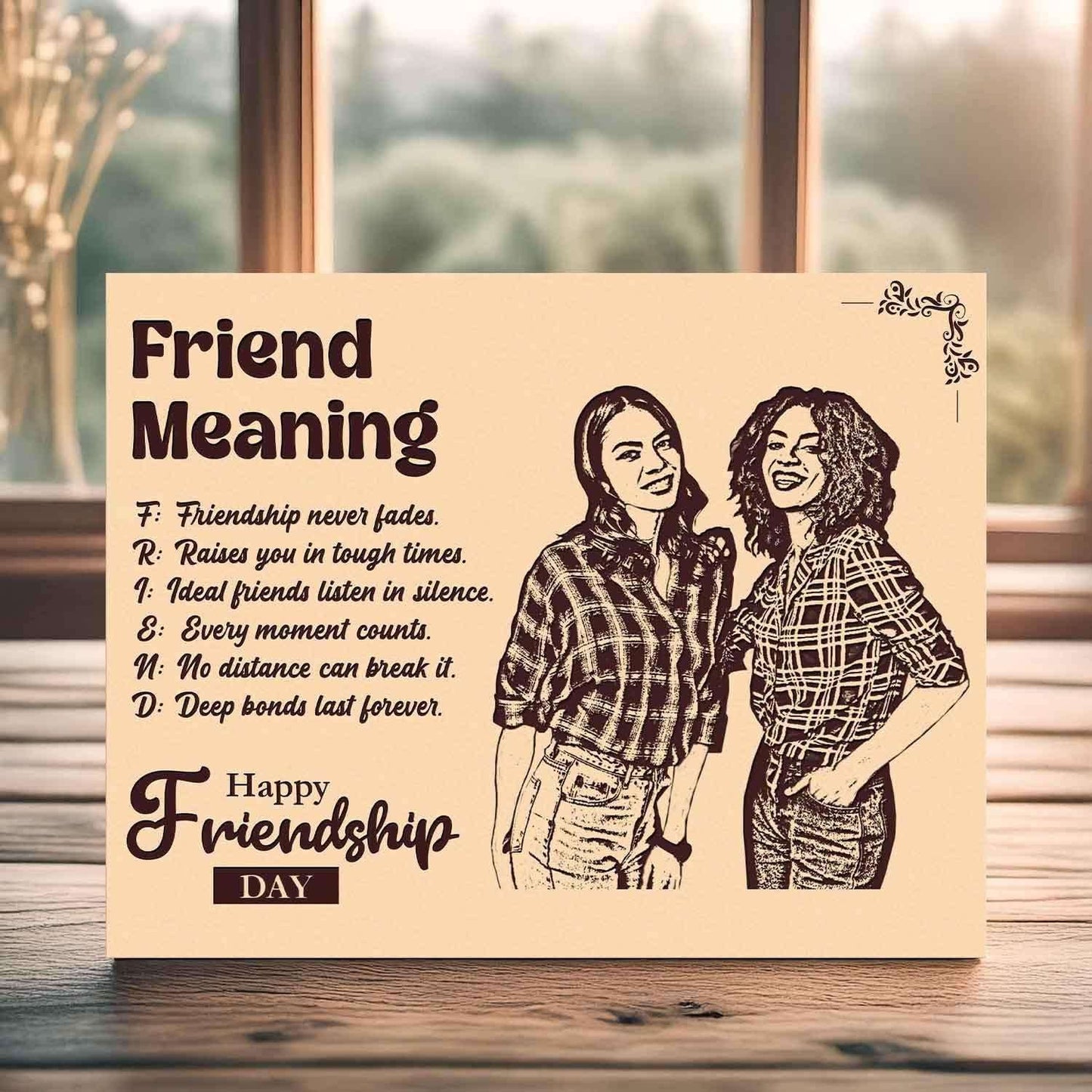 Personalized Natural Wood Engraved Photo Frame