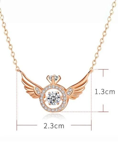 Rose Gold Angel Wings Pendant Chain for Women