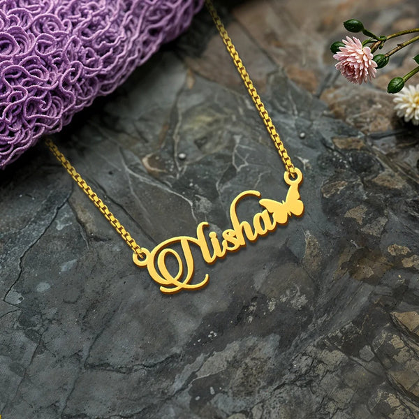 Personalized Butterfly Name Necklace