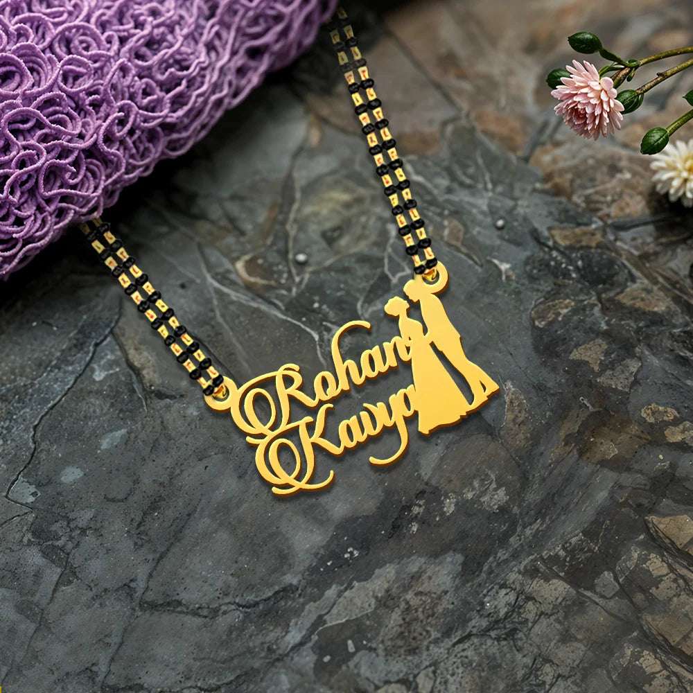 18K Gold Plated Personalised Couple Name Necklace