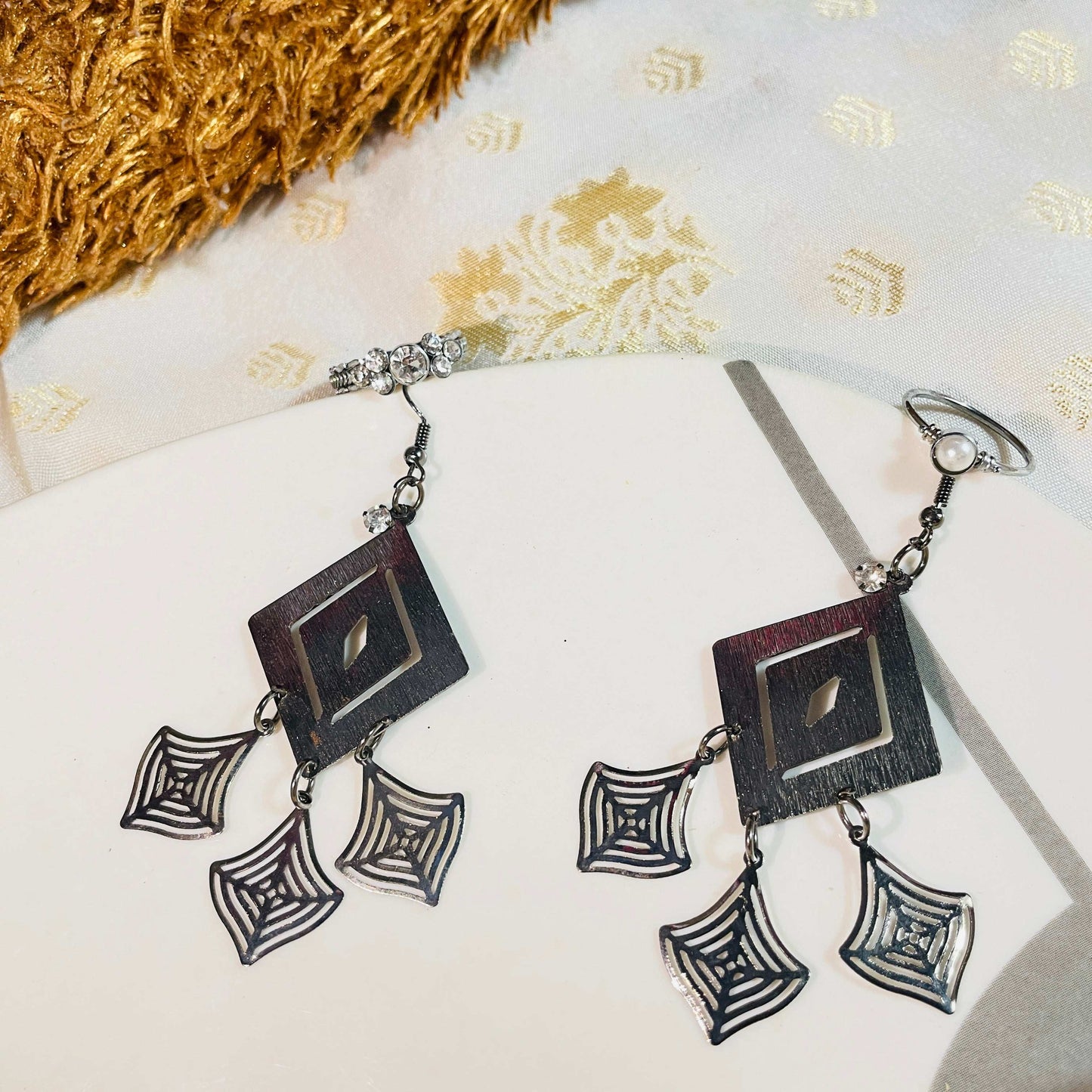 Bold Black Metal Jewellery Set
