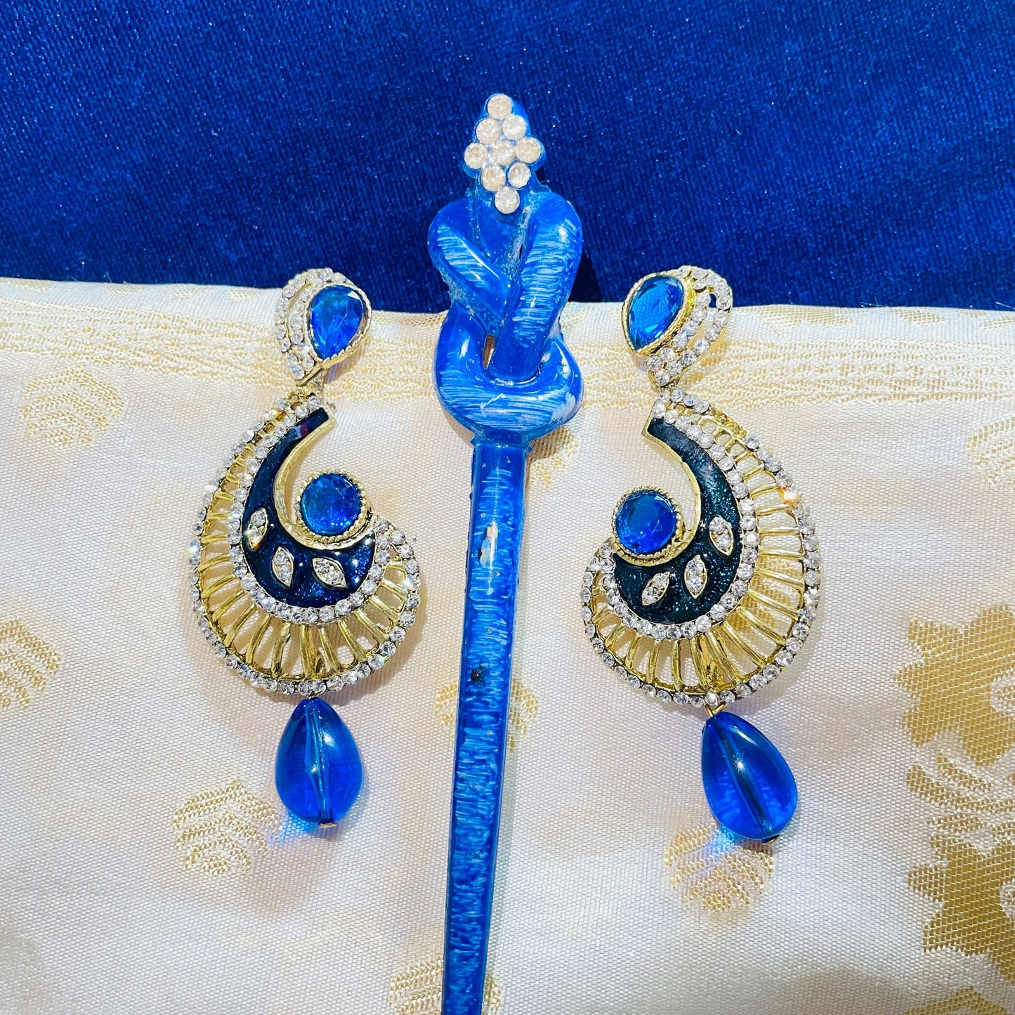 Royal Blue Ethnic Accessory Set