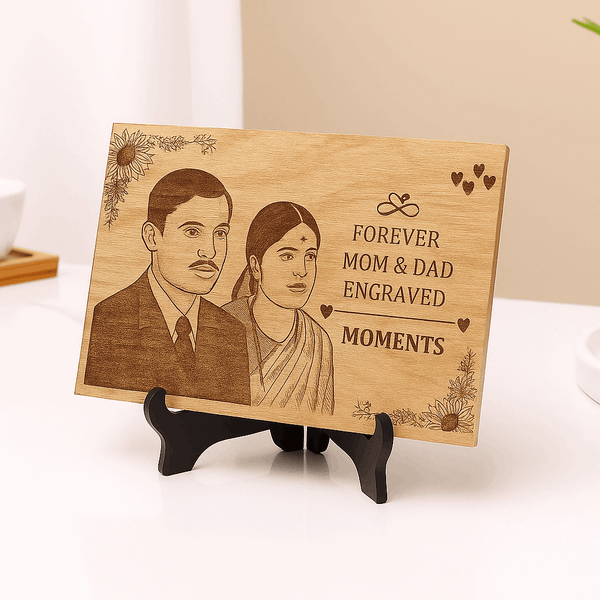 Personalized Natural Wood Engraved Photo Frame