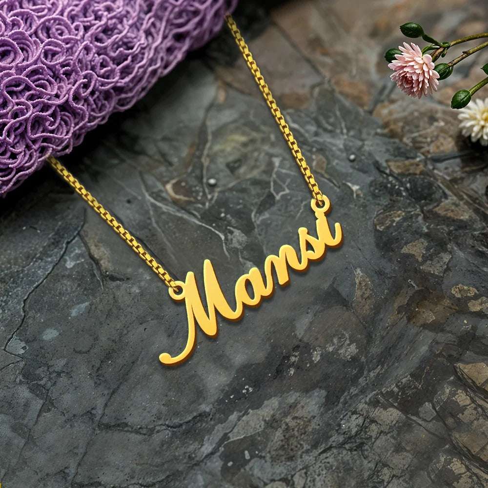 18K Gold Plated Personalised Simple Name Necklace