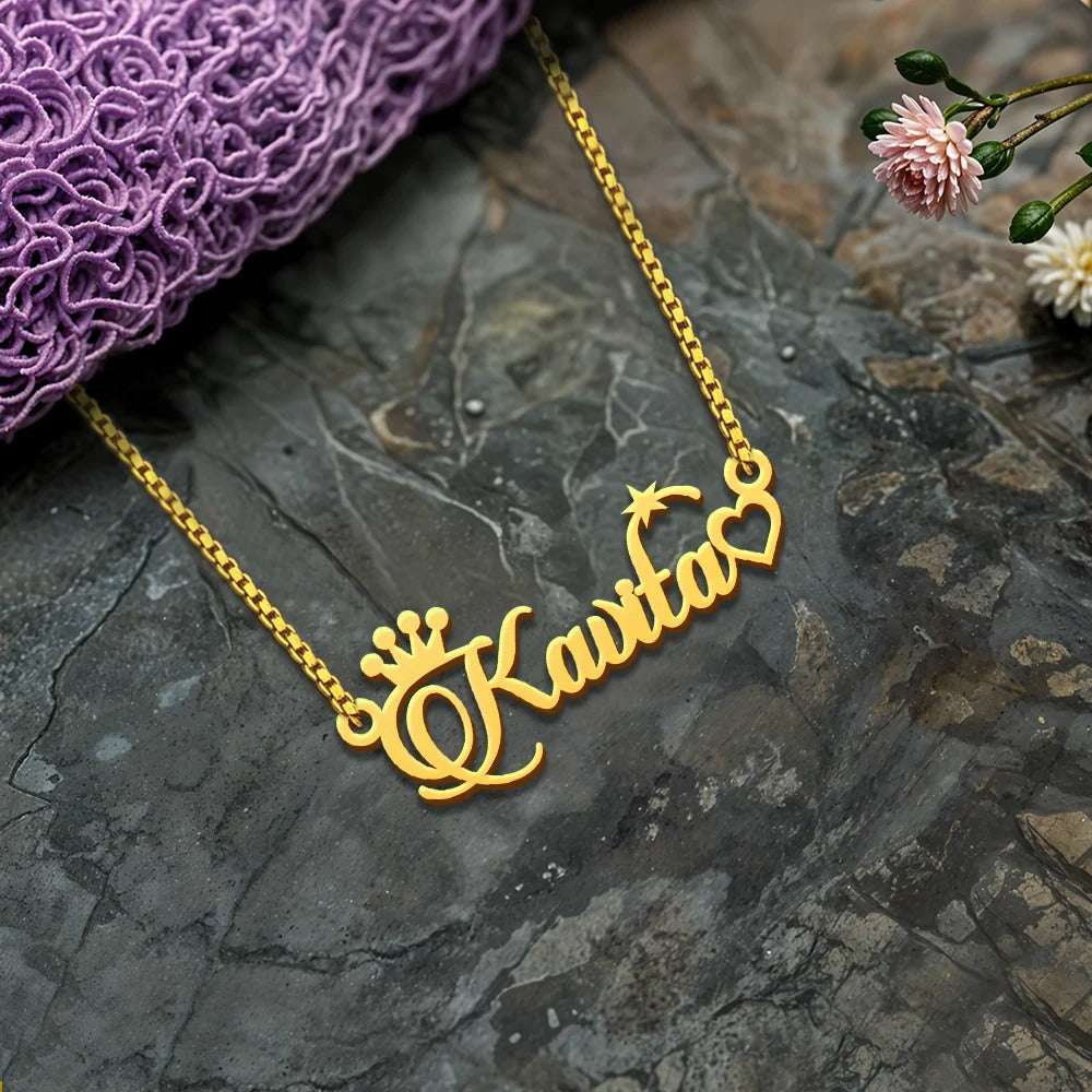 18K Gold Plated Personalised Style Name Necklace