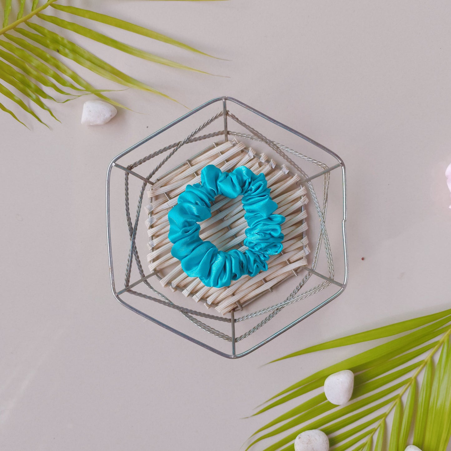 Tropical Gleam Satin Scrunchie Set (Ocean, Sunshine, Baby Pink & Moonlight) - Set Of 4