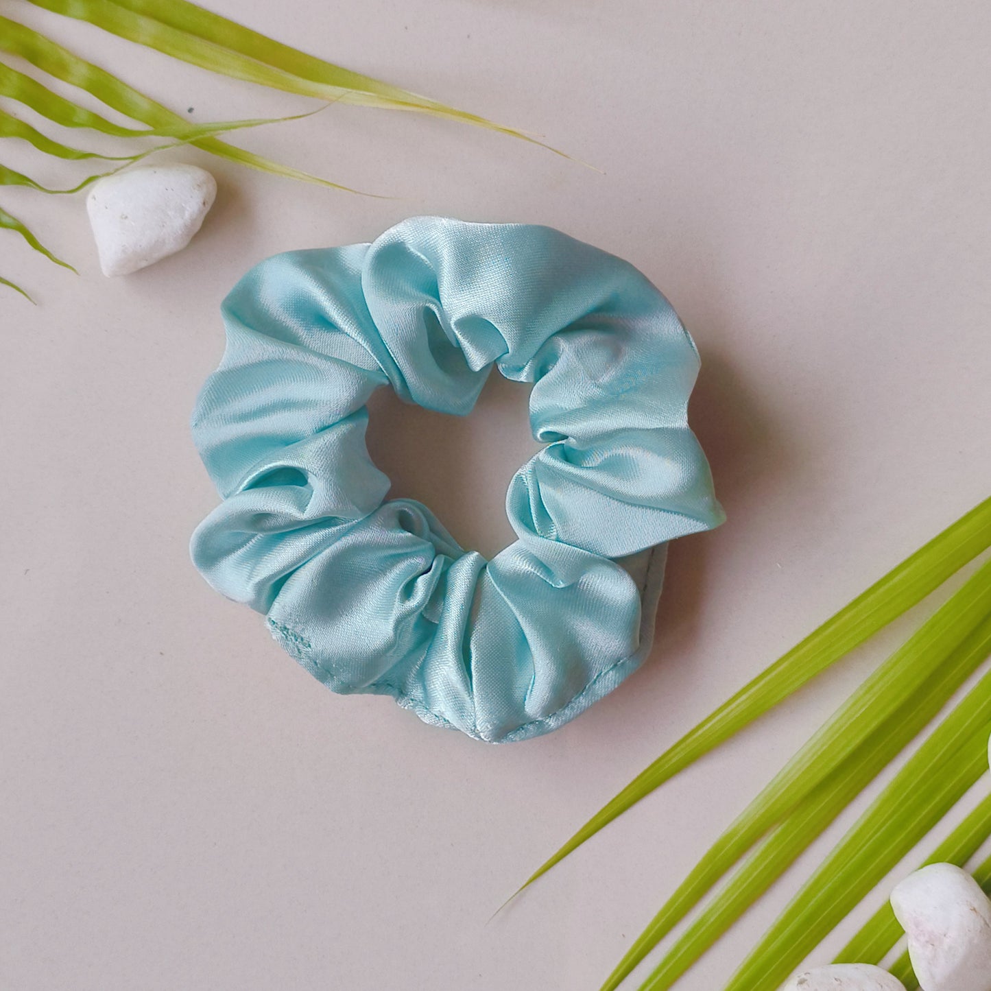 Satin Pop Luxe Scrunchies - Set of 4 (Rich Magenta, Hot Pink, Light Aquamarine & Mocha Taupe)