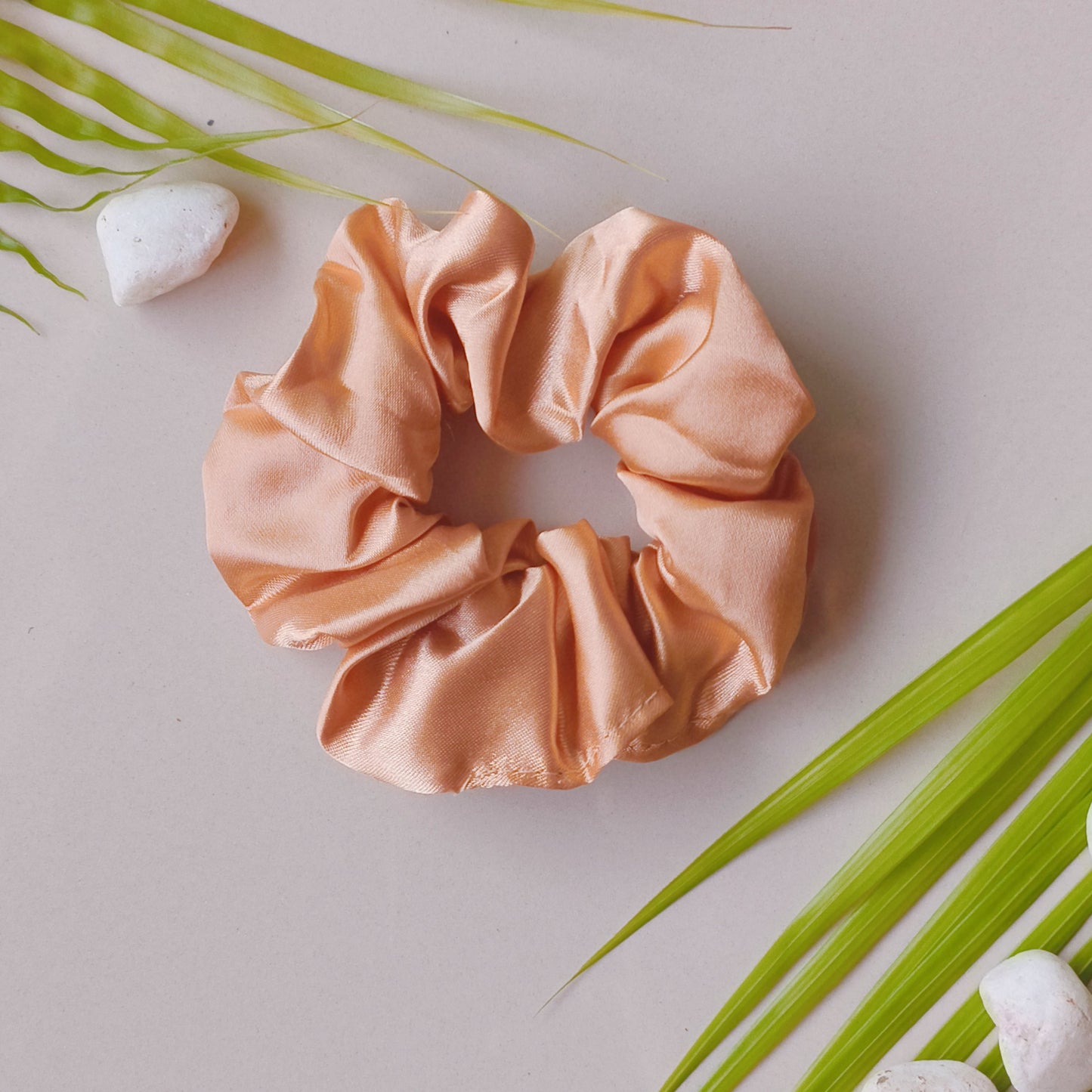 Vibrant Vibes Scrunchies - Set of 5 (Jet Black, Honeydew, Flamingo Pink, Sunshine Yellow & Light Aquamarine