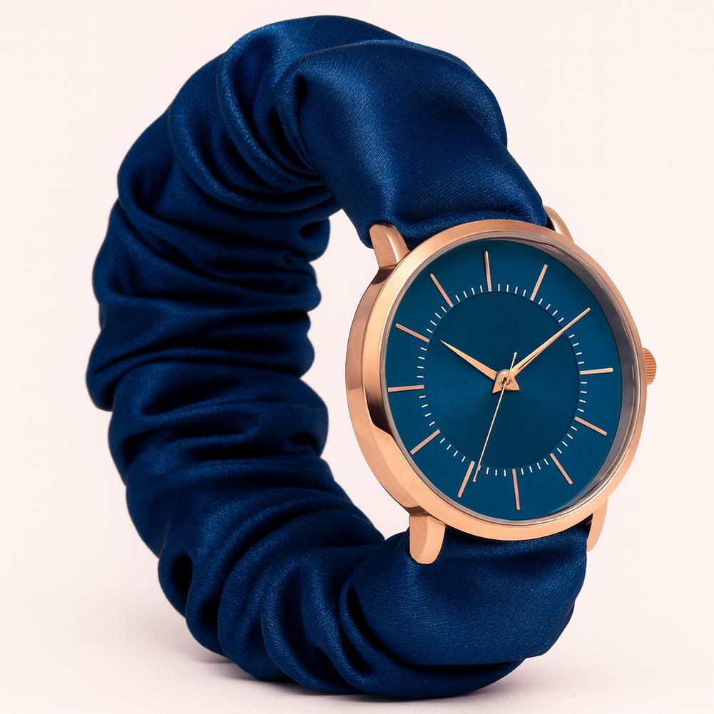 Blue watch with teal dial - catalog style