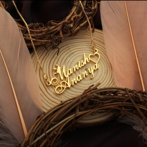 Couple’s Heart Name Necklace