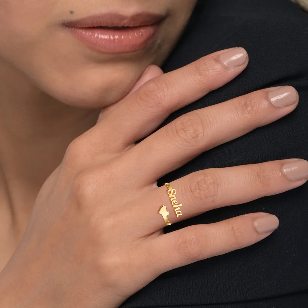 Infinite Love – Heart Ring with Single Name