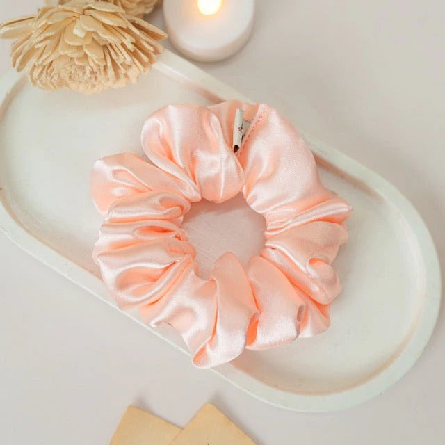 Dusty Rose Satin Scrunchie