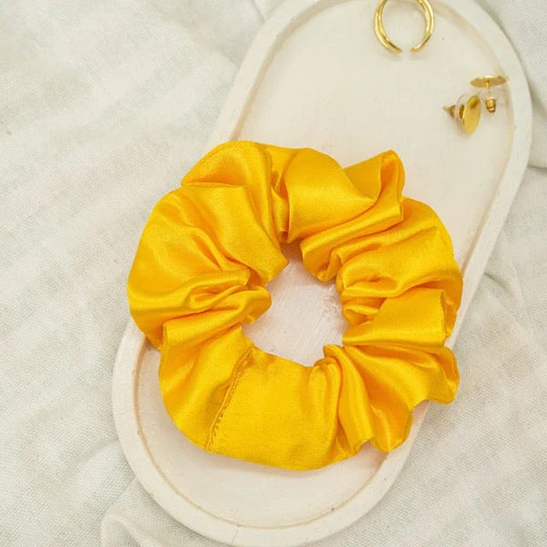 Mustard Yellow Satin Scrunchie