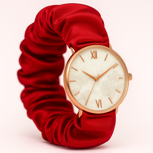 Red watch with catalog reference style