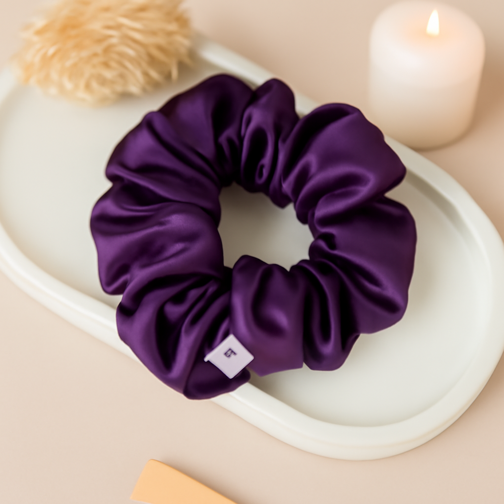Lilac Haze Satin Scrunchie