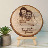 Personalized Natural Wood Round Engraved Photo Frame With Bark - 6 Inch
