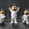 Golden Astronaut Spaceman Figurine Set – Resin Desktop Statues for Home & Office Decor (Set of 3)