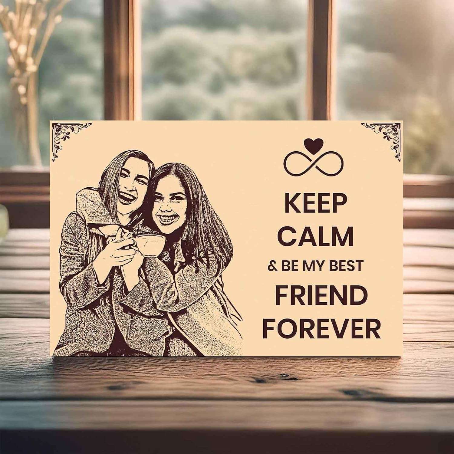 Personalized Natural Wood Engraved Photo Frame
