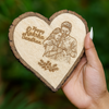 Personalized Natural Wood Heart Engraved Photo Frame With Bark - 6 Inch