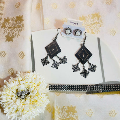 Bold Black Metal Jewellery Set