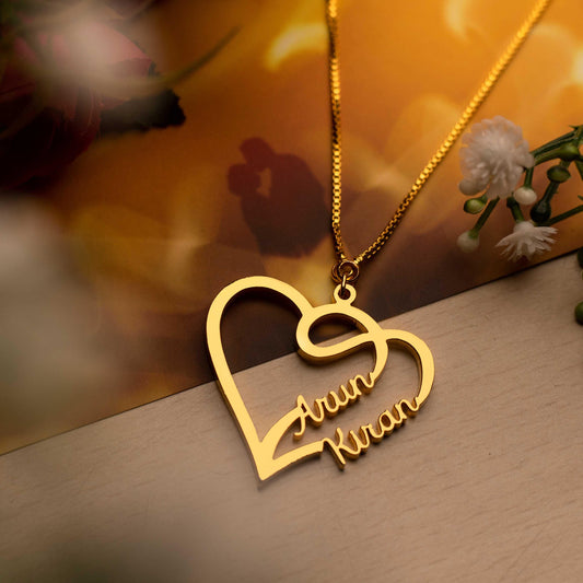 Personalised Couple's Heart Name Necklace