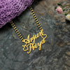 Personalised Dual Heart Couple Name Necklace