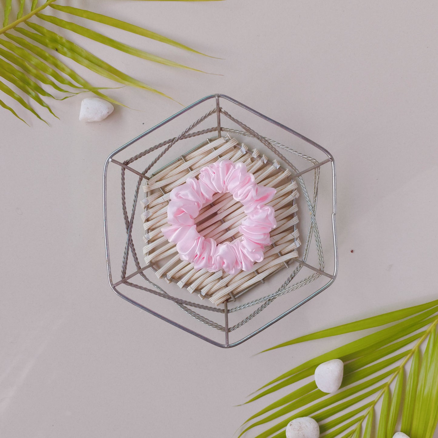 Tropical Gleam Satin Scrunchie Set (Ocean, Sunshine, Baby Pink & Moonlight) - Set Of 4