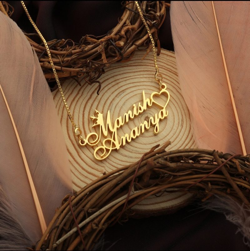 Couple’s Heart Name Necklace