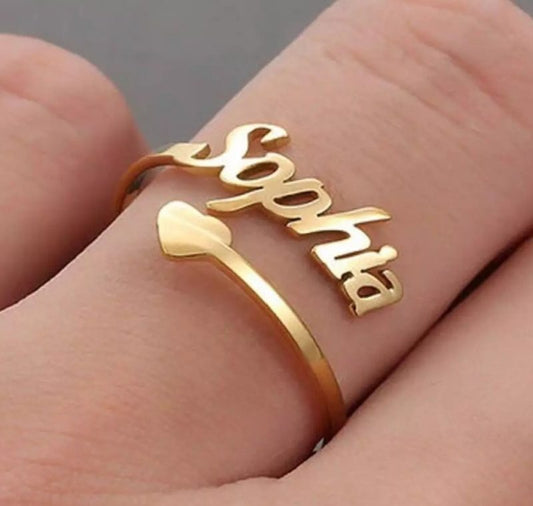 Infinite Love – Heart Ring with Single Name