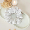 Ivory Cream Satin Scrunchie