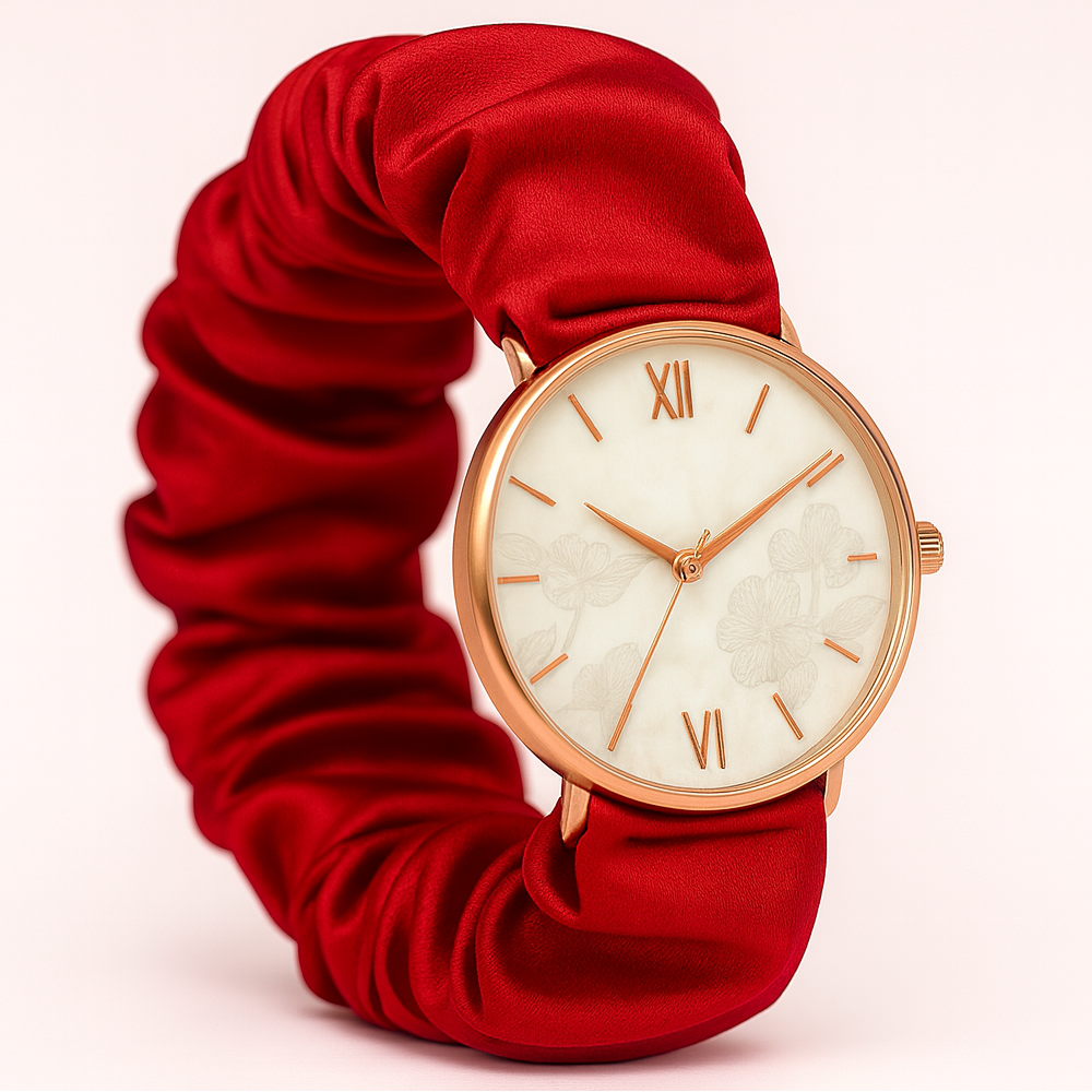 Red watch with catalog reference style