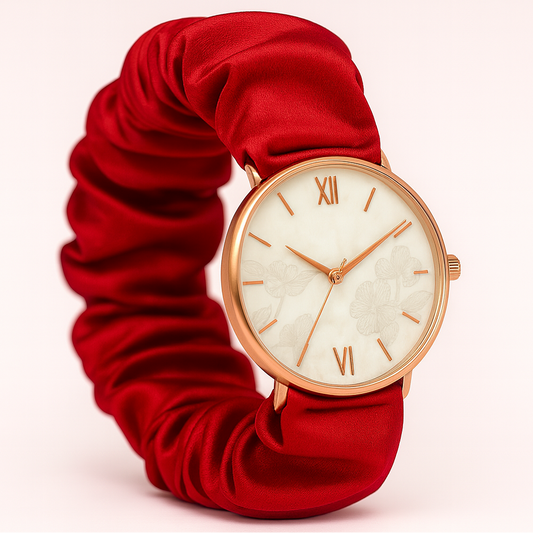 Red watch with catalog reference style